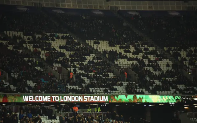 Fans leave the stadium