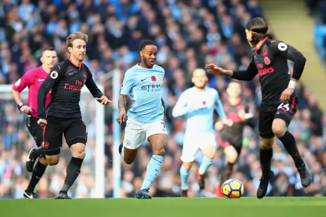 Nacho Monreal and Raheem Sterling