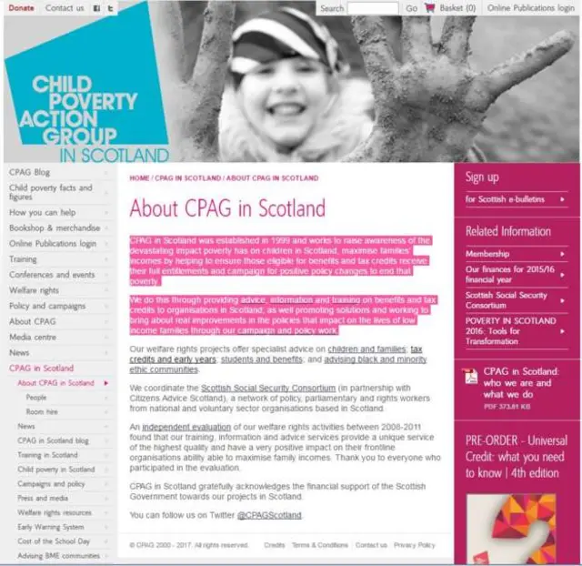 CPAG Scotland website