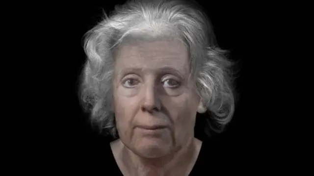 Recreated face of woman from 18th century