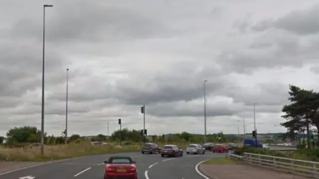 The roundabout over the M6 Toll