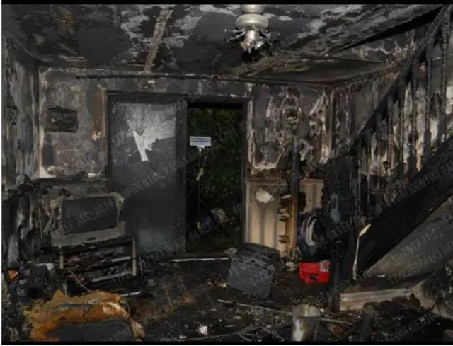 House interior after attack