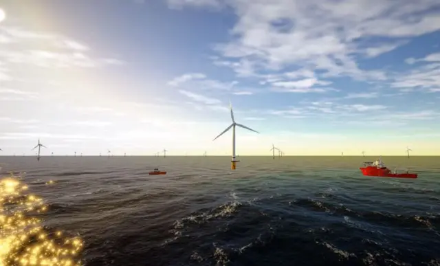 Artist's impression of offshore windfarm