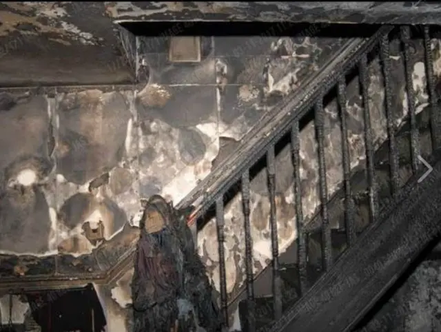 Interior of house after attack