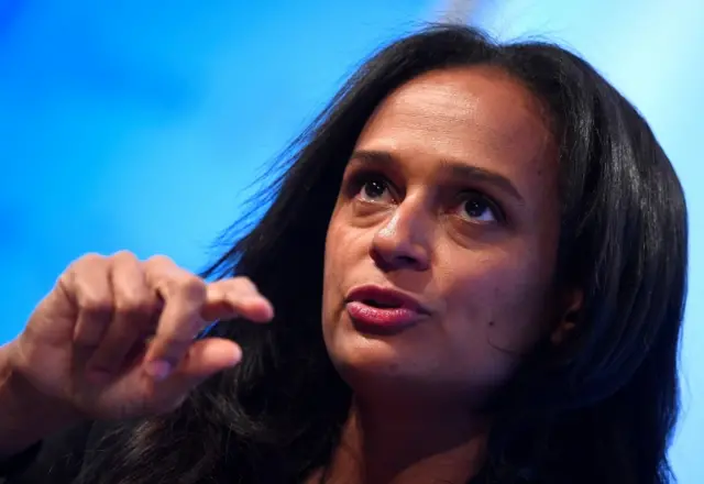 Isabel dos Santos, Chairwoman of Sonangol, speaks during a Reuters Newsmaker event in London, Britain, October 18, 2017