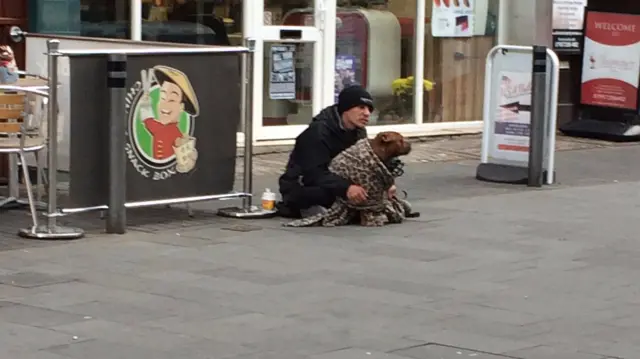 Beggar in Leicester