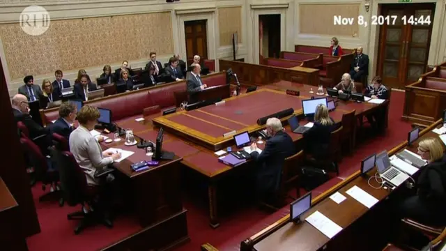 Wide shot of Senate chamber