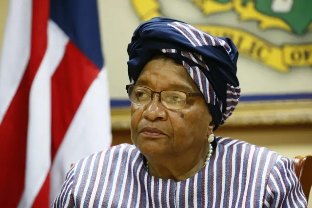 President Ellen Johnson Sirleaf makes a state of the nation address from the presidential palace in Monrovia, Liberia. 07 November 2017.