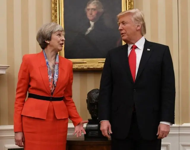 Theresa May and Donald Trump