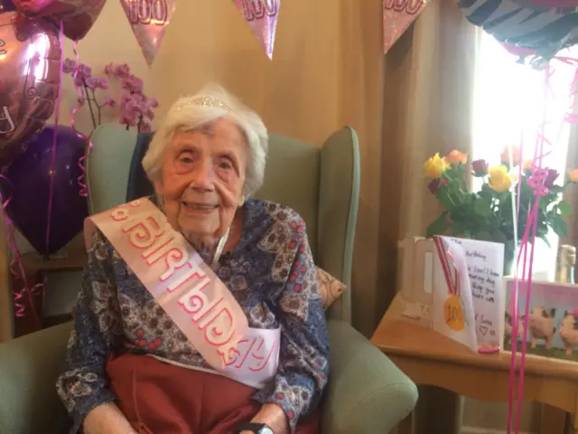 Lizzie Picken on her 100th birthday