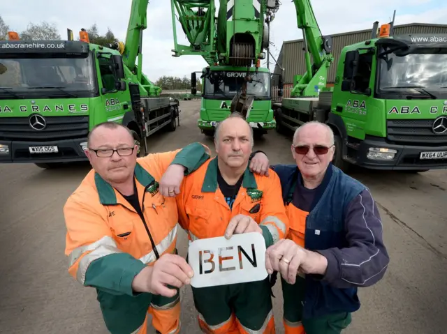 Dave Palmer, Gerry Pedesta and Brian Webster, from ABA Cranes