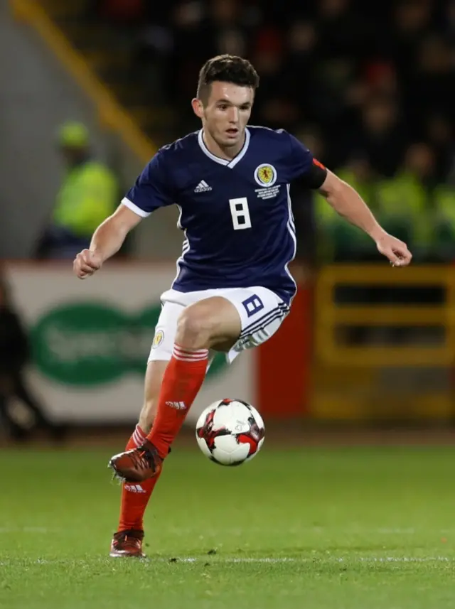 John McGinn in action for Scotland against the Netherlands