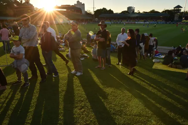 Spectators queue up for burgers