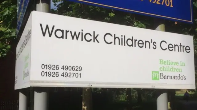 Warwick Children's Centre sign