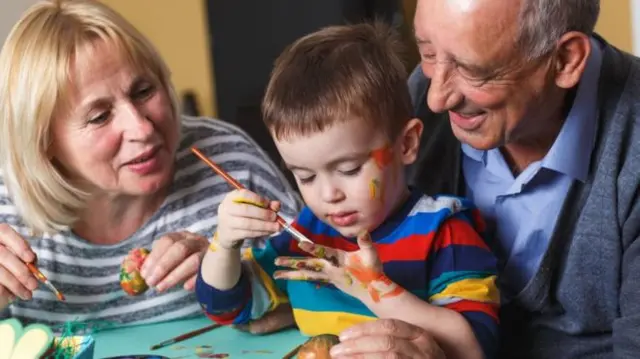 Grandparents and child