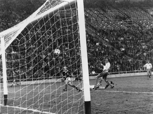 Scotland's Archie Gemmill scores against the Netherlands in the 1978 World Cup