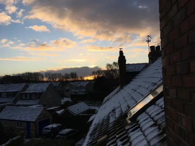 Snowy rooftops in Brough