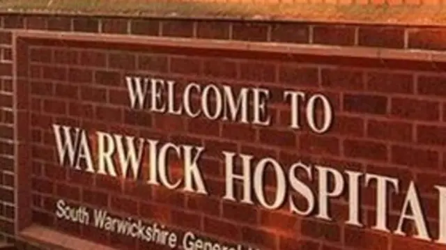 Warwick Hospital sign