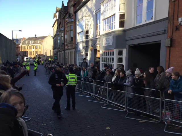 Crowds waiting for Harry and Meghan