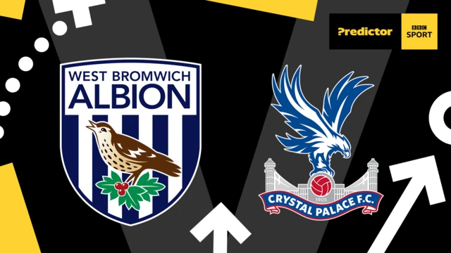 Graphic shows the club crests of West Brom and Crystal Palace