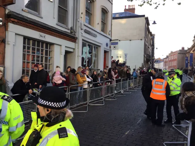 Crowds waiting for Harry and Meghan