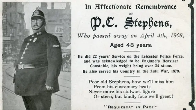 Memorial postcard for PC Stephens