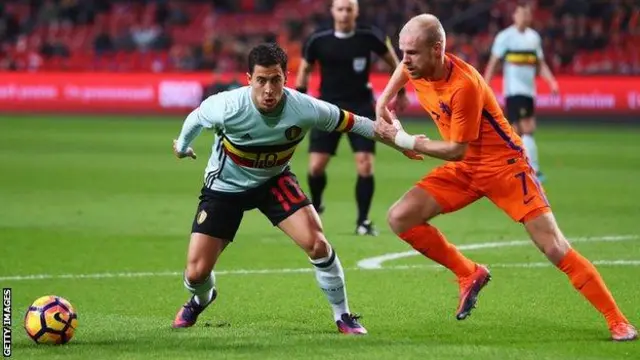 Eden Hazard in action against the Netherlands