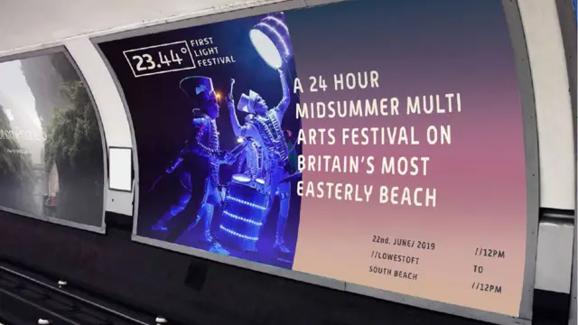 Lowestoft First Light Festival poster mock-up