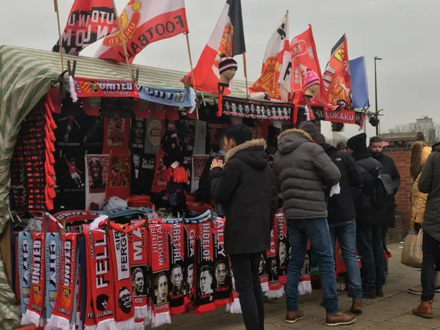 Scarves outside Old Trafford