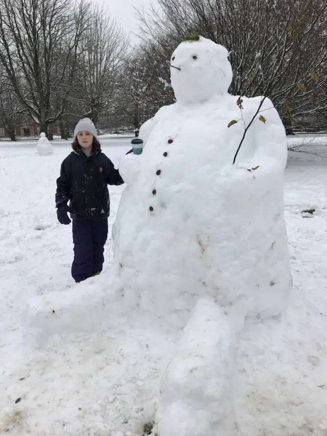 Giant snowman in Welwyn Garden City