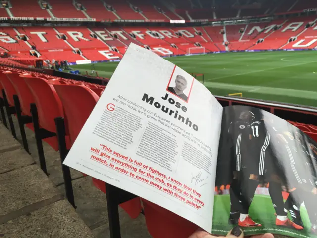 Programme notes at Old Trafford