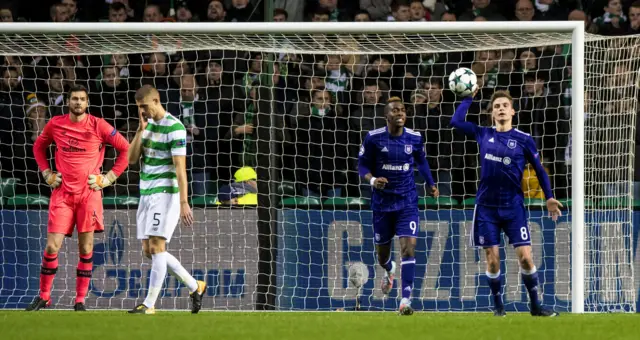 Anderlecht were 1-0 winners at Celtic Park, thanks to a Jozo Simunovic own goal