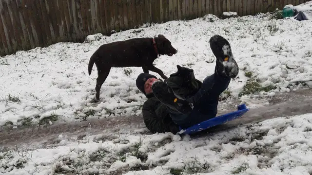 Sledging mishap in Lower Brynamman