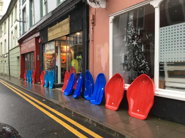 sleds in Aberystwyth