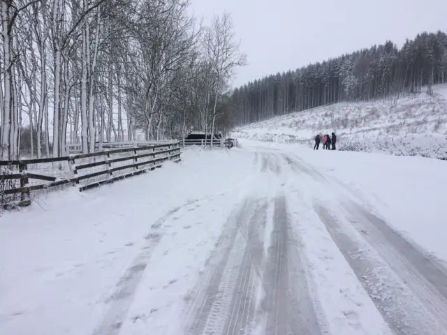 Snowy Pen y Fan car park