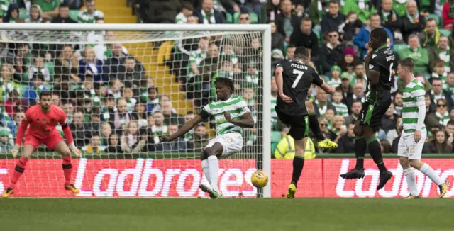 John McGinn draws Hibs level at Celtic Park on 30 September