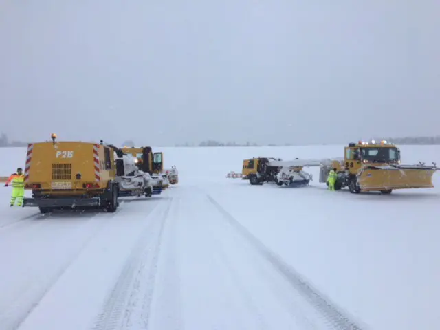 Snowy runway