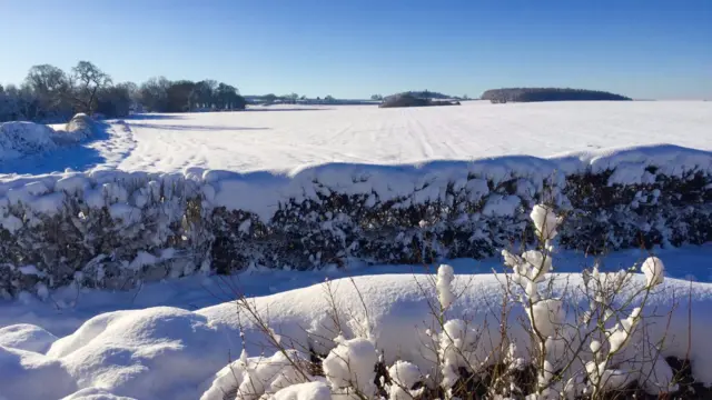 Snow in Posenhall, Shropshire