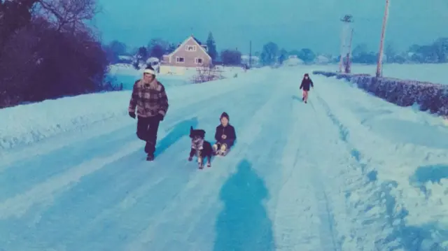 Snow on the A488 between Shrewsbury and Bishop's Castle (archive image)