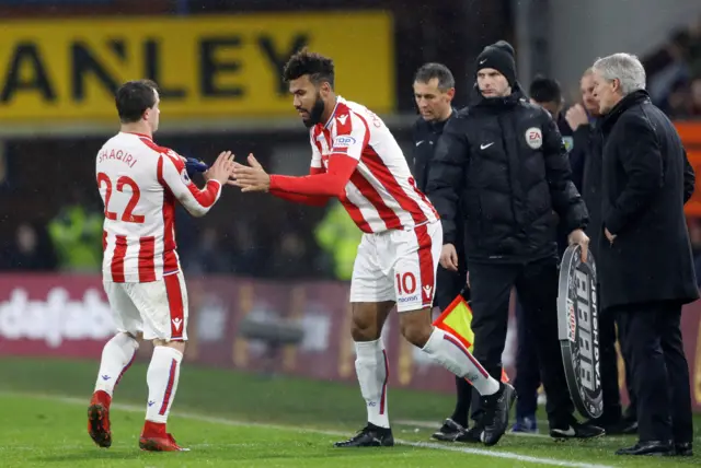 Eric Maxim Choupo-Moting comes on as a substitute