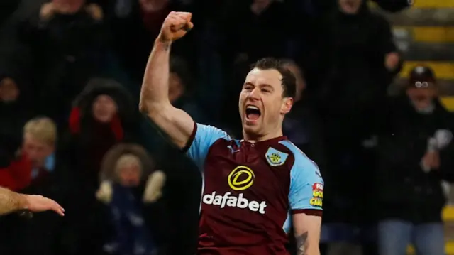 Ashley Barnes celebrates