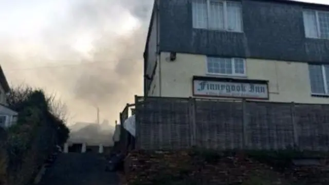 Finnygook Inn on fire
