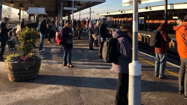 People waiting on platform