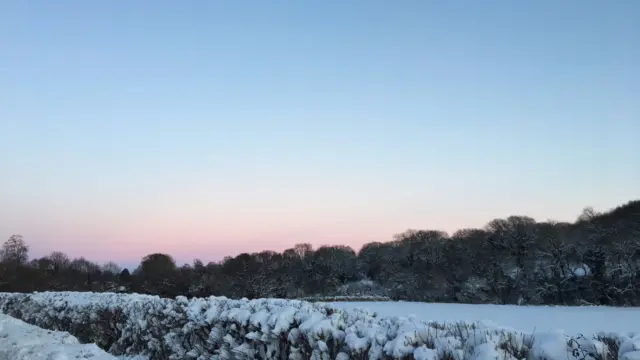 Snow in Kington, Herefordshire