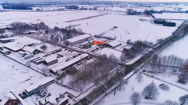 Harper Adams University in the snow
