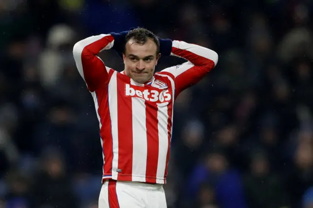 Xherdan Shaqiri reacts