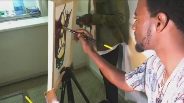 Ethiopian painters Usie Bekele and Yesufekad Endale
