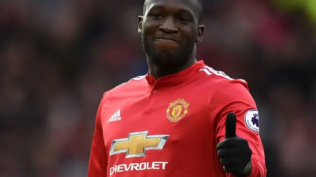 Romelu Lukaku gestures