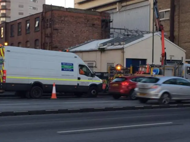 Burst pipe London Road