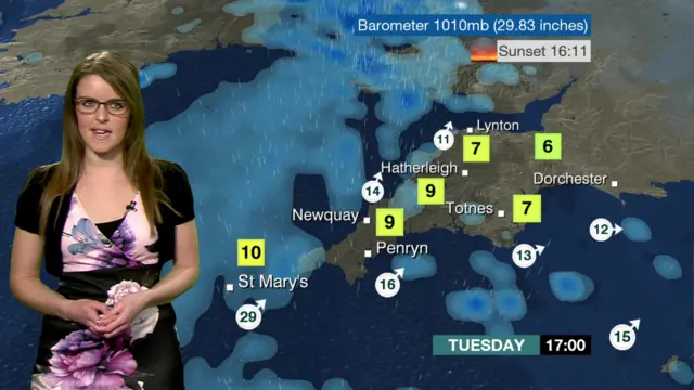 Alex Osbourne present the south west weather forecast